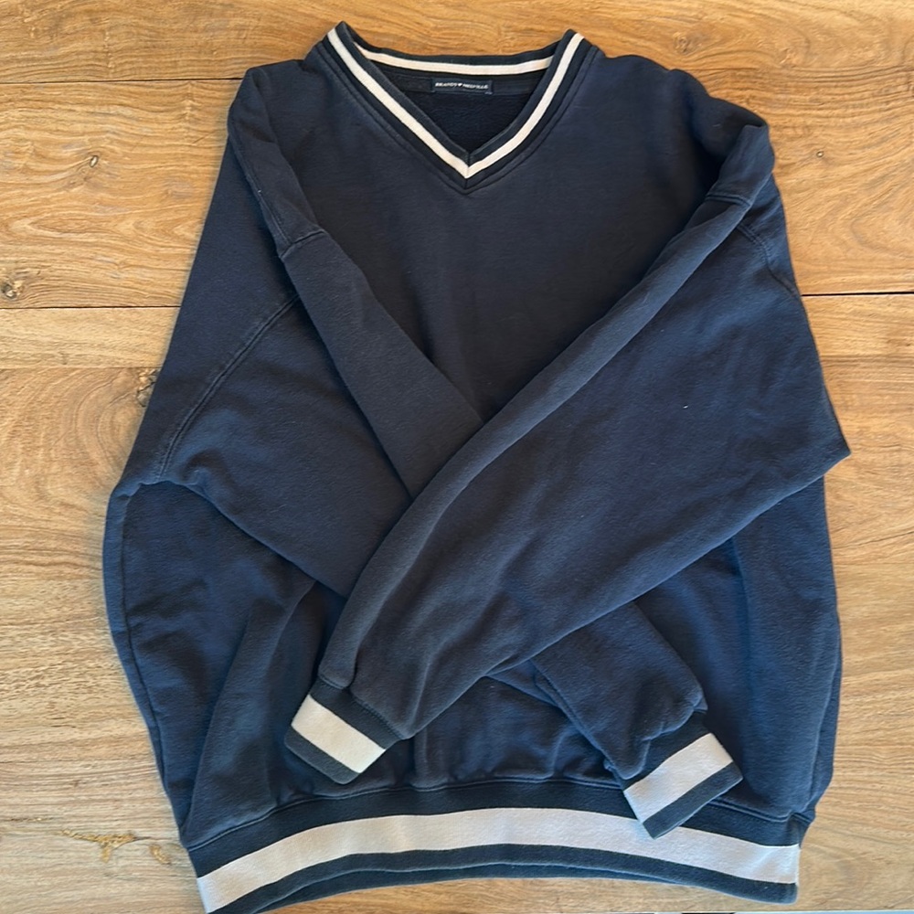 Brandy Melville, oversize, navy blue V-neck sweater